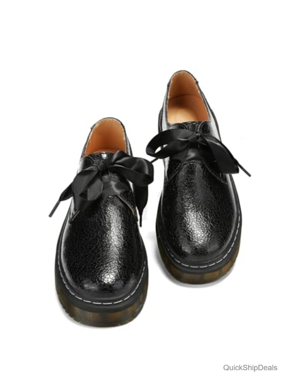 Women Lace-Up Platform Chunky Loafers Lug Sole Oxford Work Dress Shoes